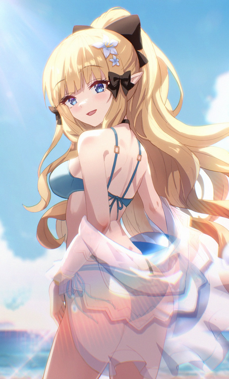 ass bikini okg pointy_ears princess_connect princess_connect!_re:dive sasaki_saren see_through swimsuits