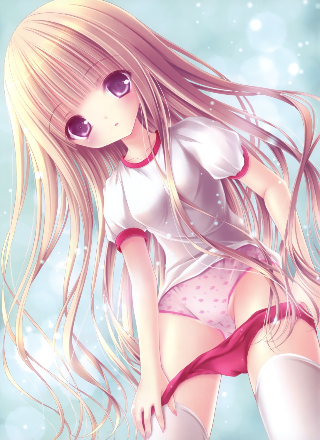 buruma gym_uniform hakamada_hinata loli pantsu ro-kyu-bu! thighhighs tinkle undressing