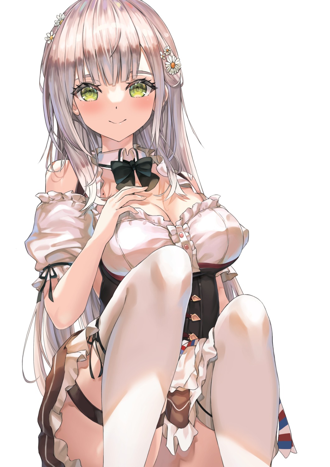 alter_(kxk7357) cleavage garter hololive shirogane_noel skirt_lift thighhighs