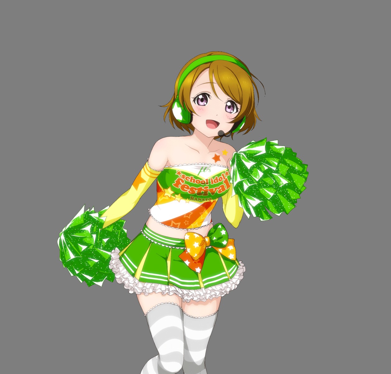 cheerleader headphones koizumi_hanayo love_live! tagme tattoo thighhighs transparent_png