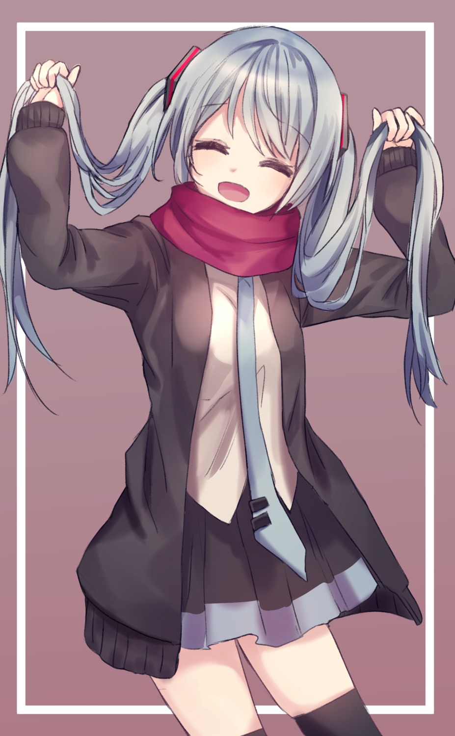 hatsune_miku ille sweater thighhighs vocaloid