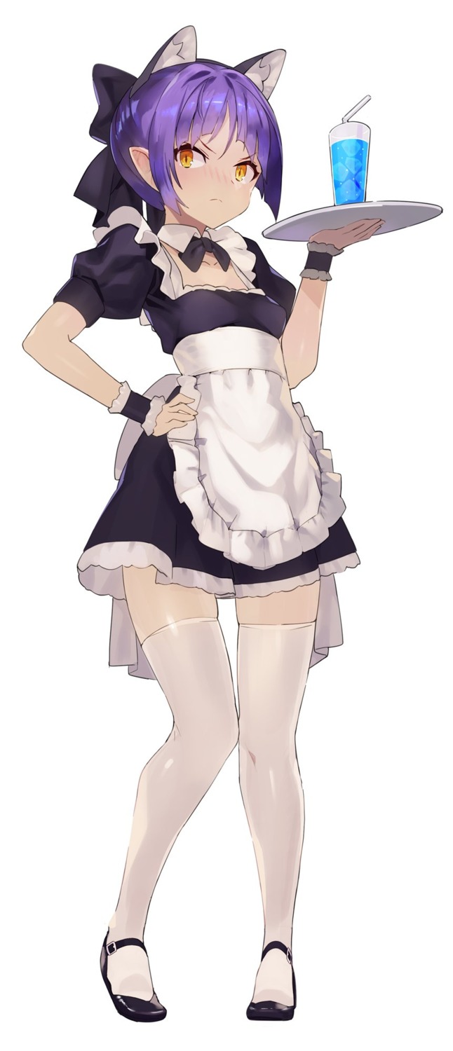 animal_ears hajime-ill-1st maid pointy_ears thighhighs