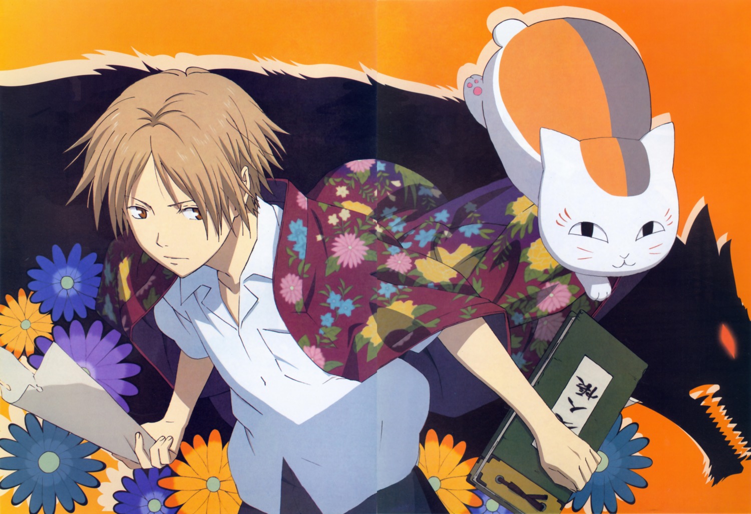 gap madara_(natsume) male natsume_takashi natsume_yuujinchou neko nyanko robe takata_akira