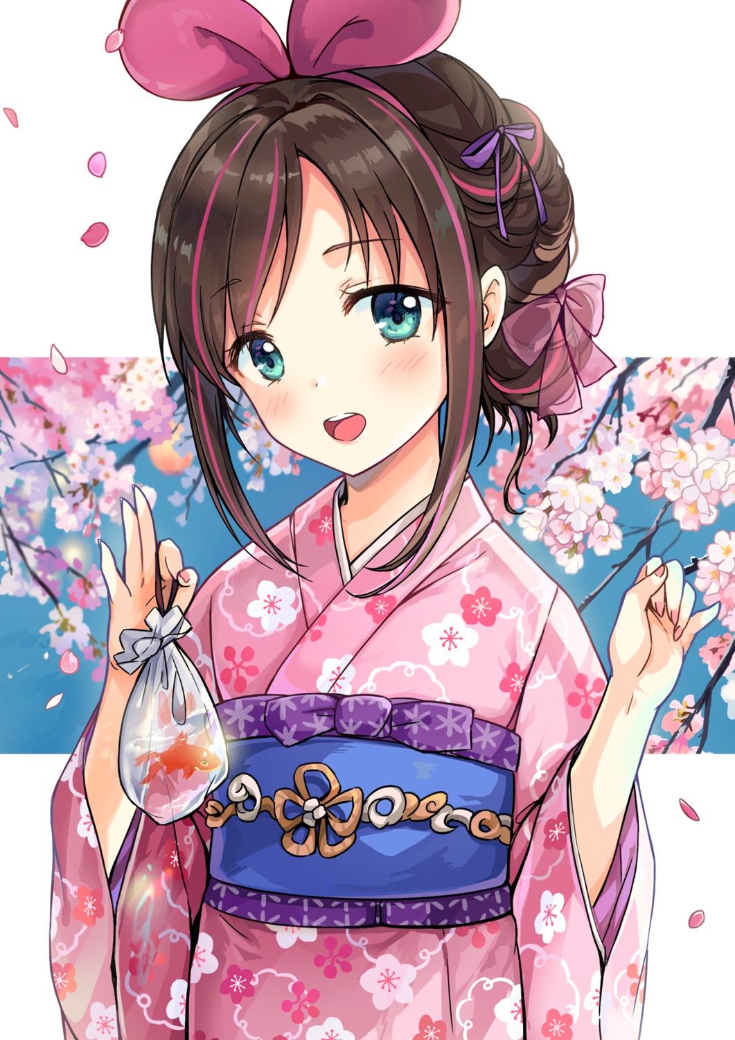 a.i._channel kizuna_ai saya_(mychristian2) yukata