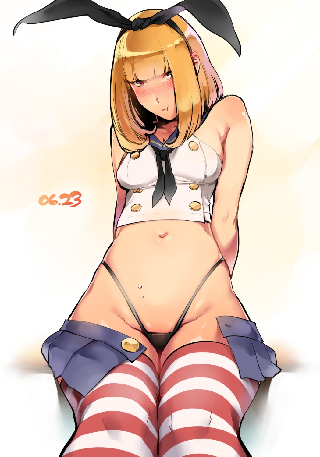 cosplay kantai_collection kenshin187 midorikawa_hana prison_school shimakaze_(kancolle) thighhighs thong