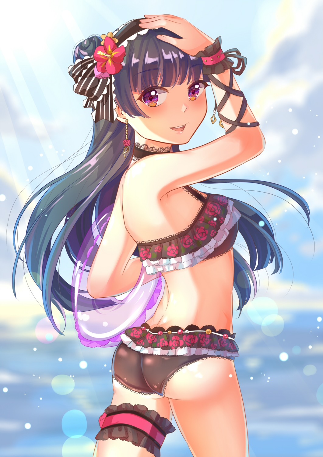 ass bikini garter kuroka_tori love_live!_(series) love_live!_sunshine!! swimsuits tsushima_yoshiko