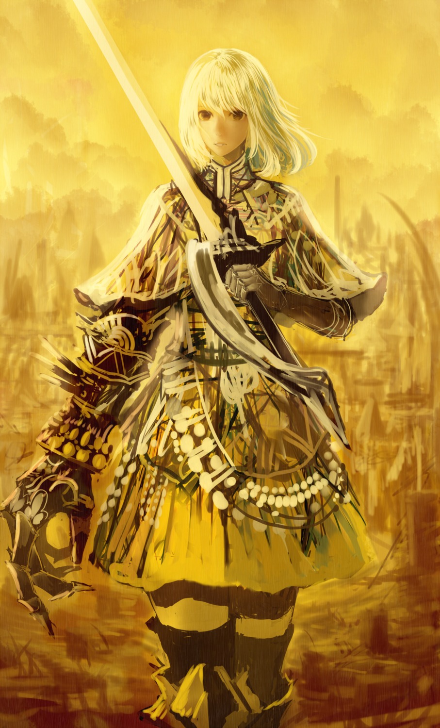 armor sakimori sword thighhighs