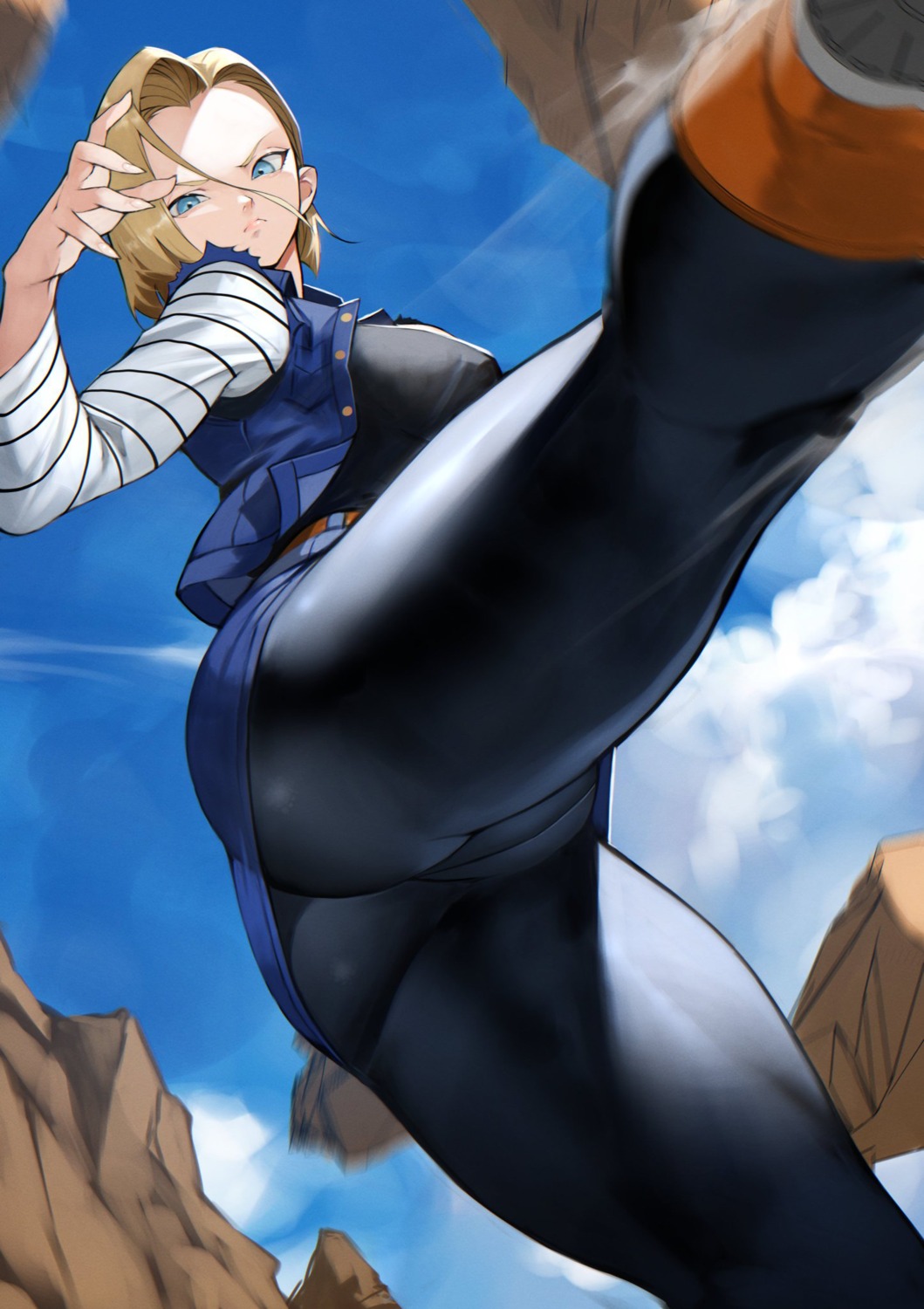 android_18 ass cameltoe dragon_ball dragon_ball_z yoshio_(55level)