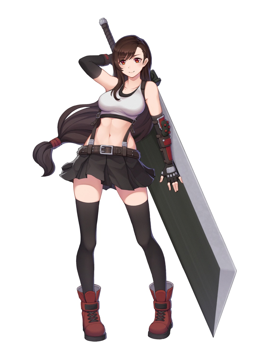 final_fantasy final_fantasy_vii sword tagme thighhighs tifa_lockhart