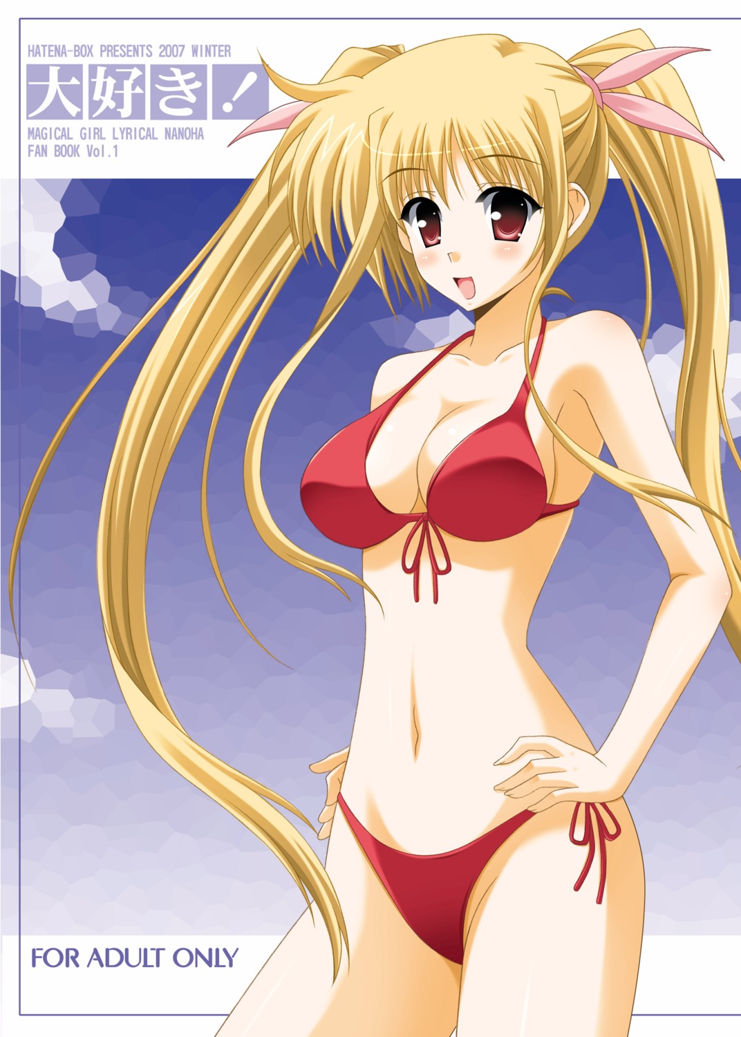 bikini cleavage fate_testarossa hatena-box mahou_shoujo_lyrical_nanoha mahou_shoujo_lyrical_nanoha_strikers oda_kenichi swimsuits