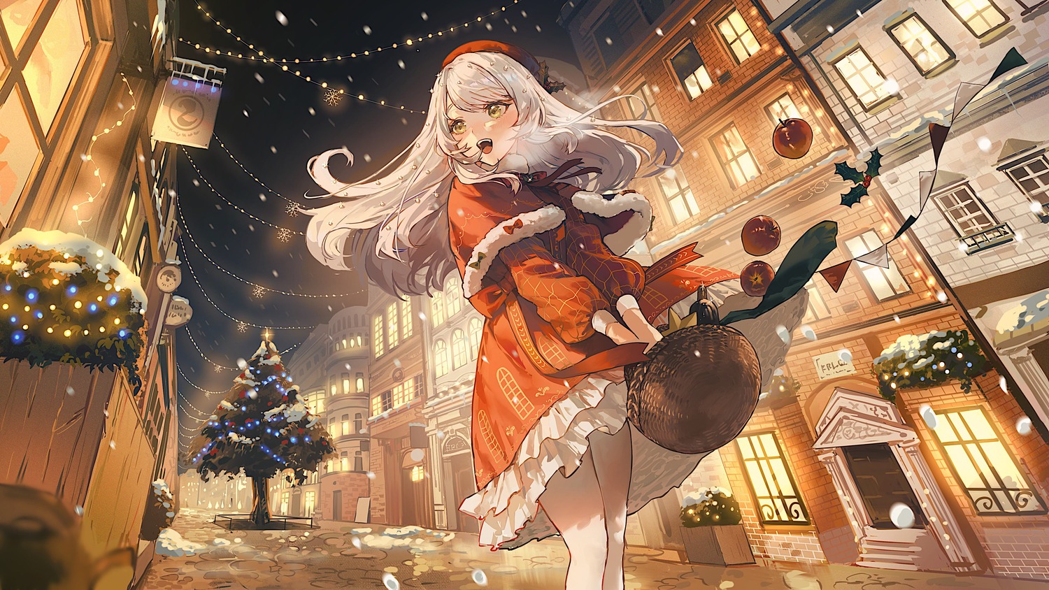 christmas dress pantyhose skirt_lift tsukiiro wallpaper