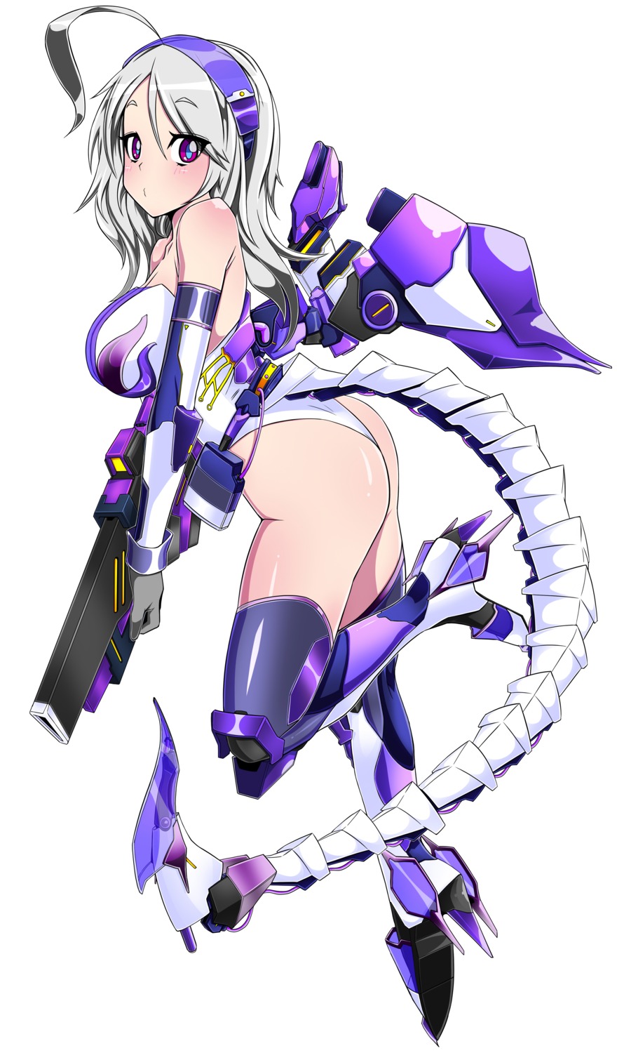 bodysuit gun mecha_musume nikuman_umeew thighhighs