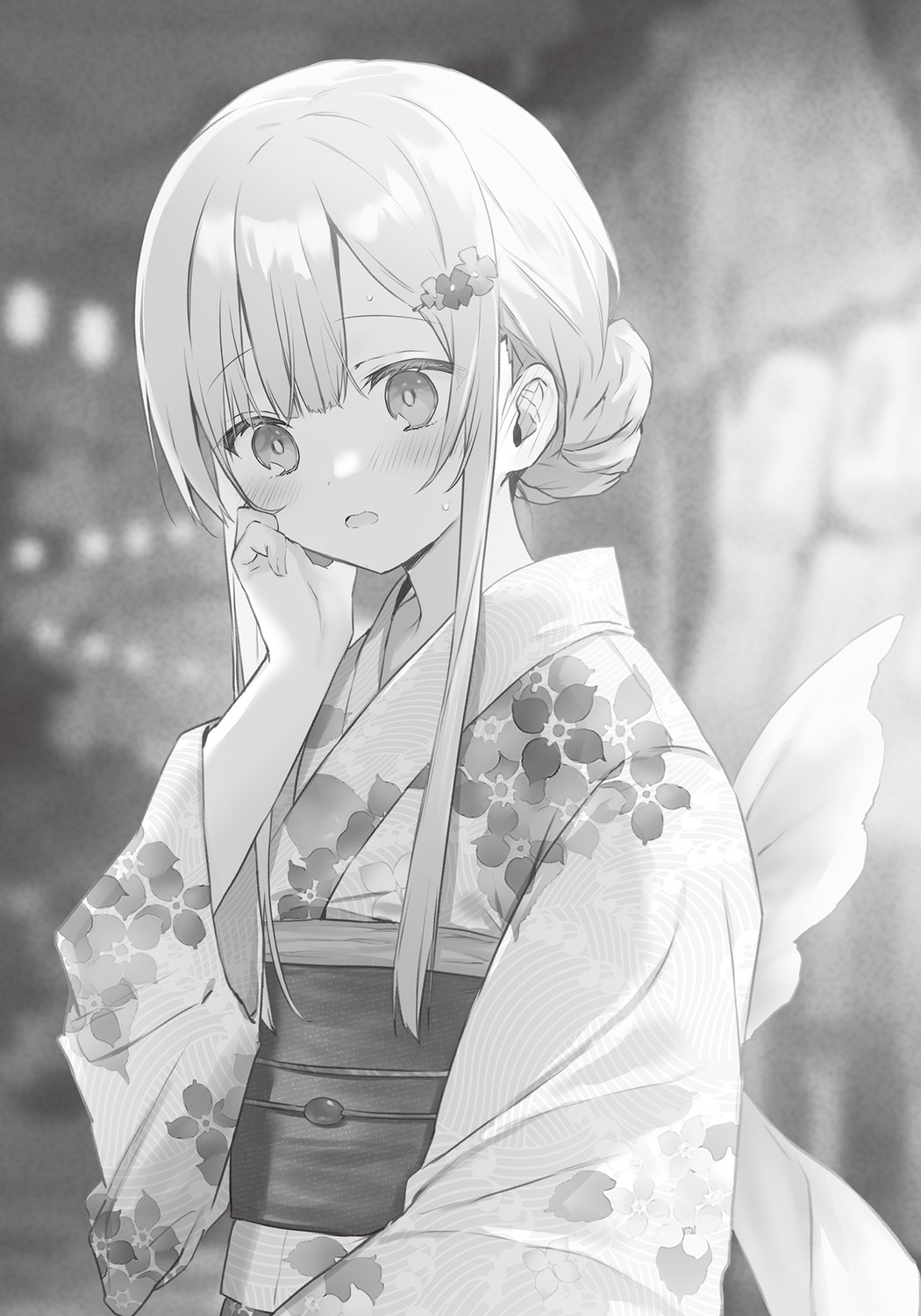 hanekoto monochrome otonari_no_tenshi-sama_ni_itsunomanika_dame_ningen_ni_sareteita_ken shiina_mahiru yukata