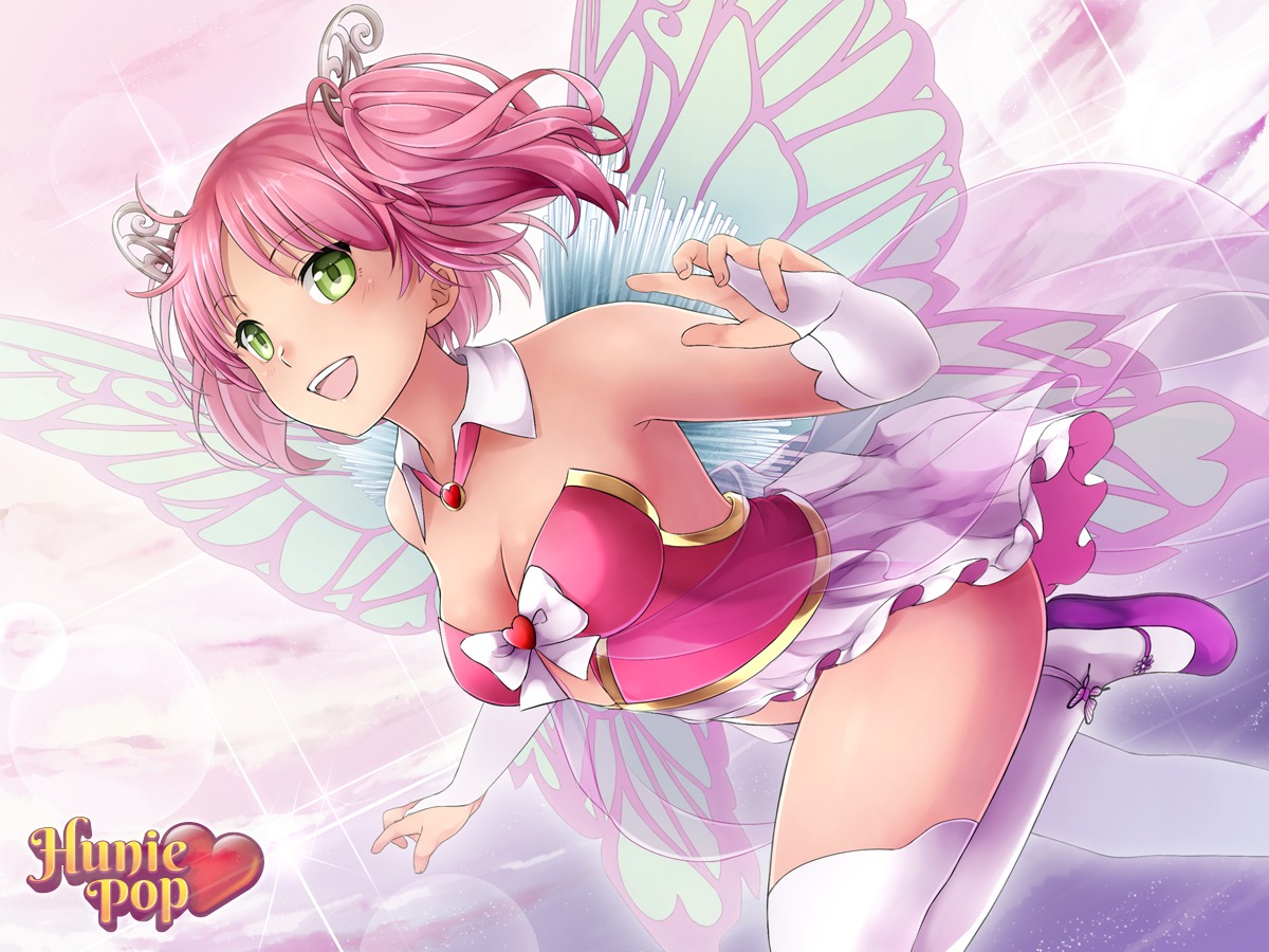 cleavage dress hunie_pop kyu_(hunie_pop) ninamo thighhighs wings