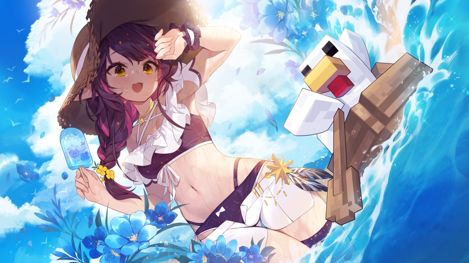 bikini garter minecraft swimsuits takotsu wet