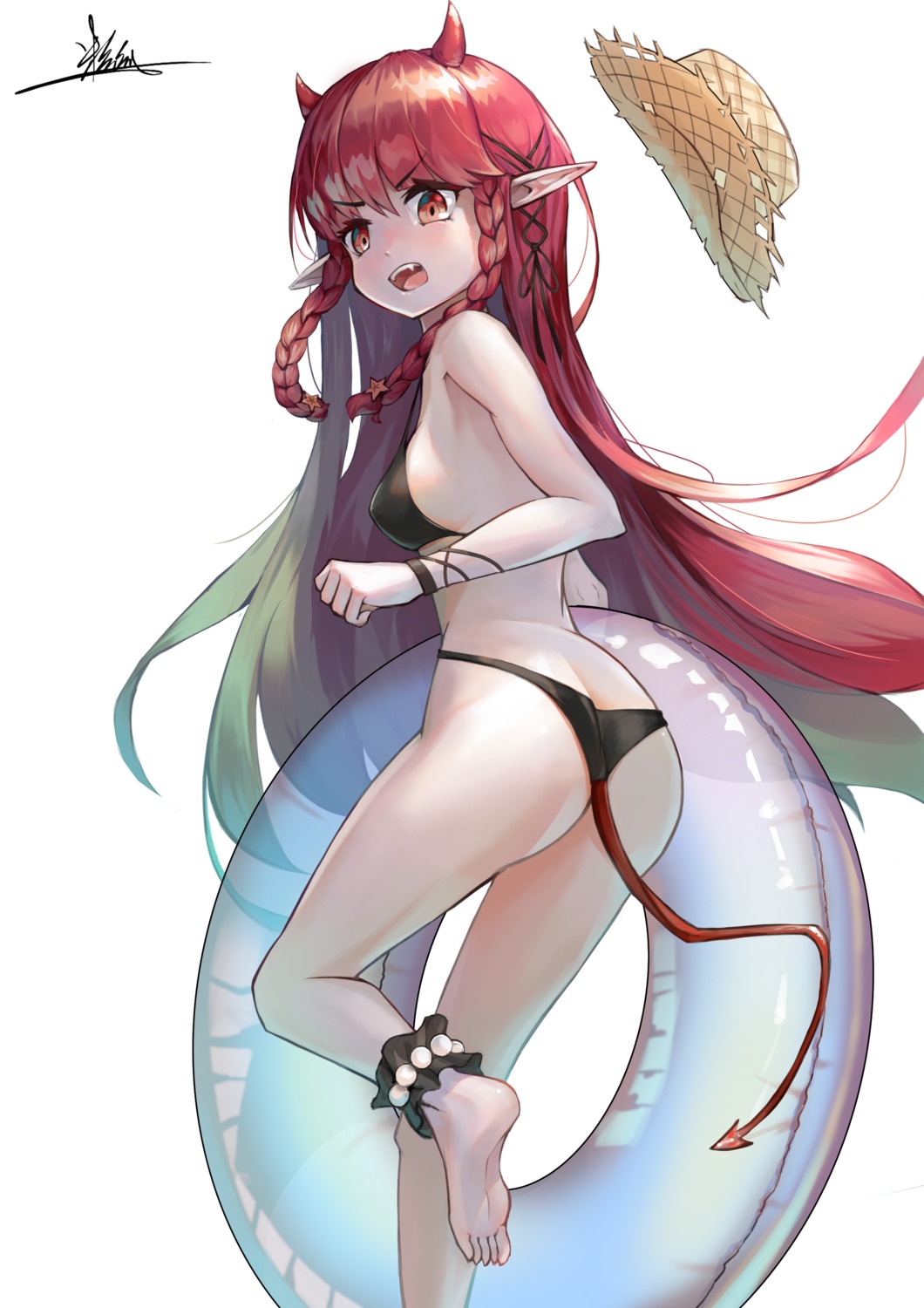 arknights ass bikini horns pointy_ears swimsuits tagme tail thong vigna_(arknights)