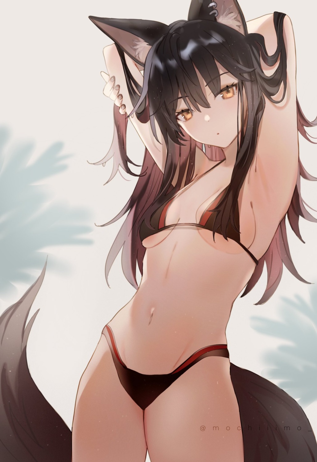 animal_ears arknights bikini monchii swimsuits tail texas_(arknights)