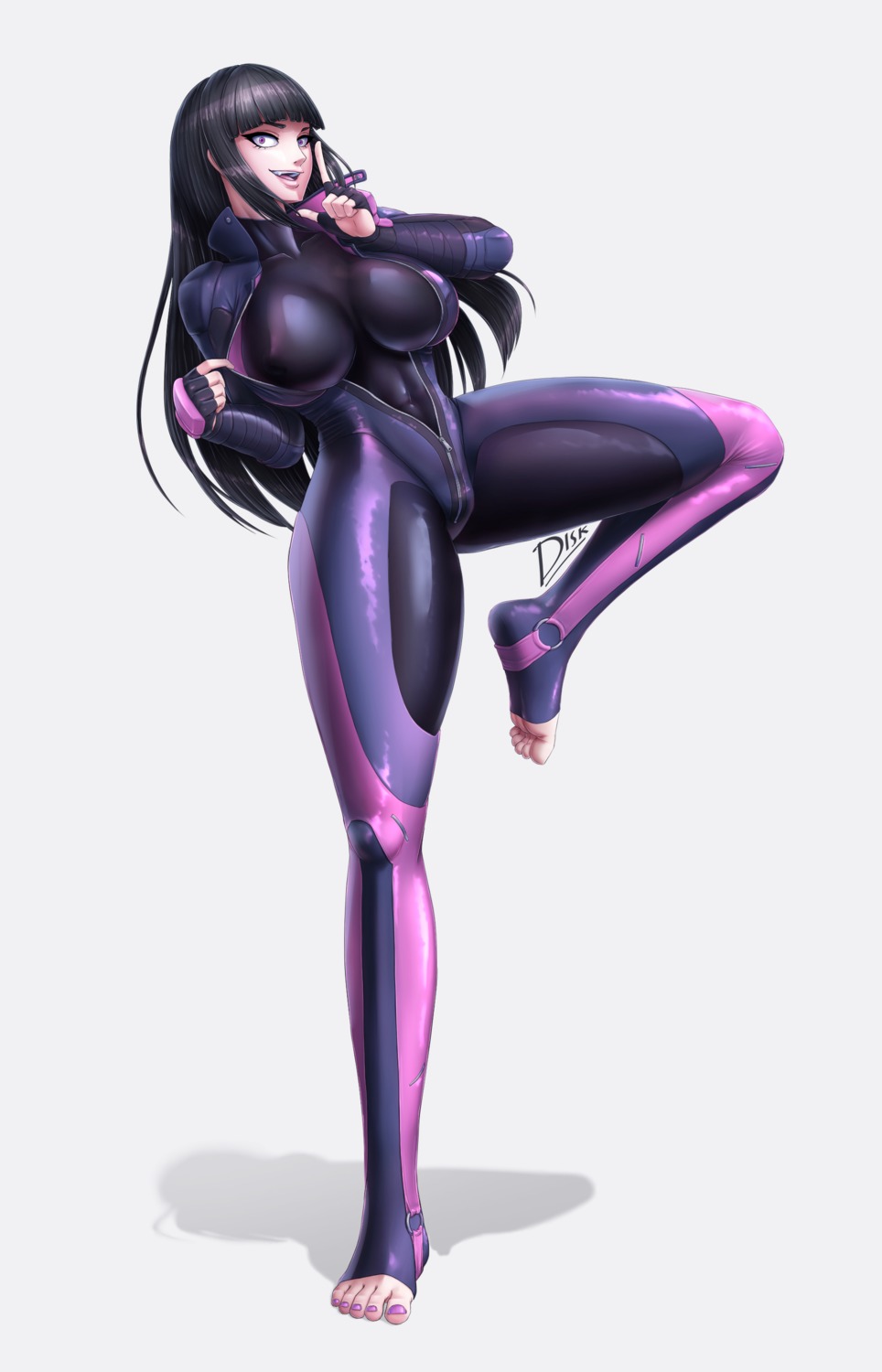 bodysuit diskette0 erect_nipples han_juri street_fighter undressing