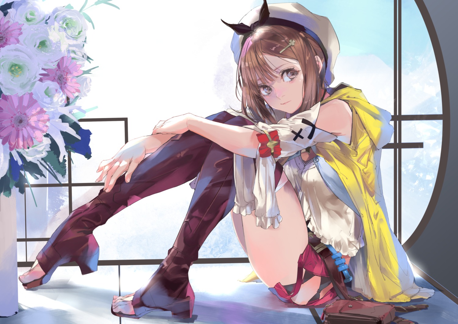 atelier atelier_ryza cleavage heels kiriyama reisalin_stout thighhighs