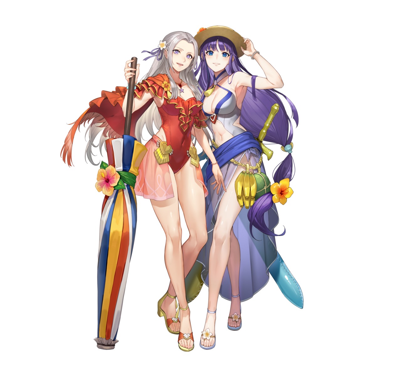 altina_(fire_emblem) cleavage edelgard_von_hresvelg fire_emblem fire_emblem:_akatsuki_no_megami fire_emblem_three_houses heels kakage nintendo see_through swimsuits sword