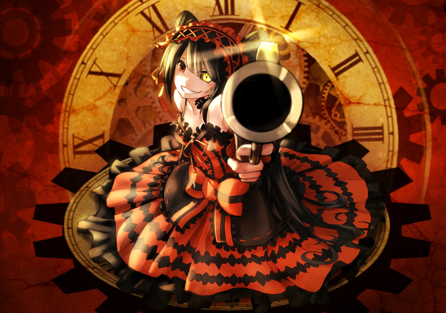 date_a_live gothic_lolita gun heterochromia lolita_fashion qys3 tokisaki_kurumi