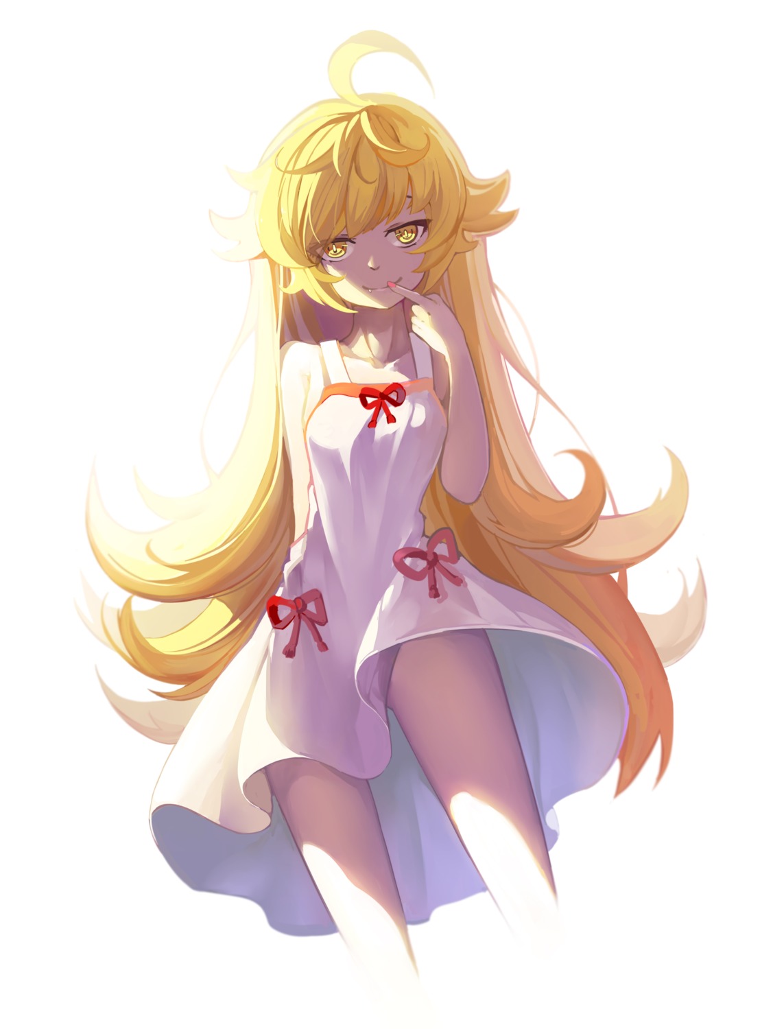 baisi_shaonian bakemonogatari dress loli monogatari_(series) nisemonogatari oshino_shinobu see_through summer_dress