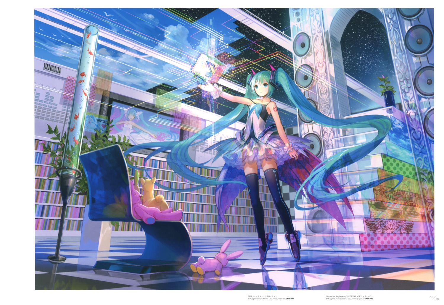 dress fixed fuzichoko hatsune_miku see_through tattoo thighhighs vocaloid