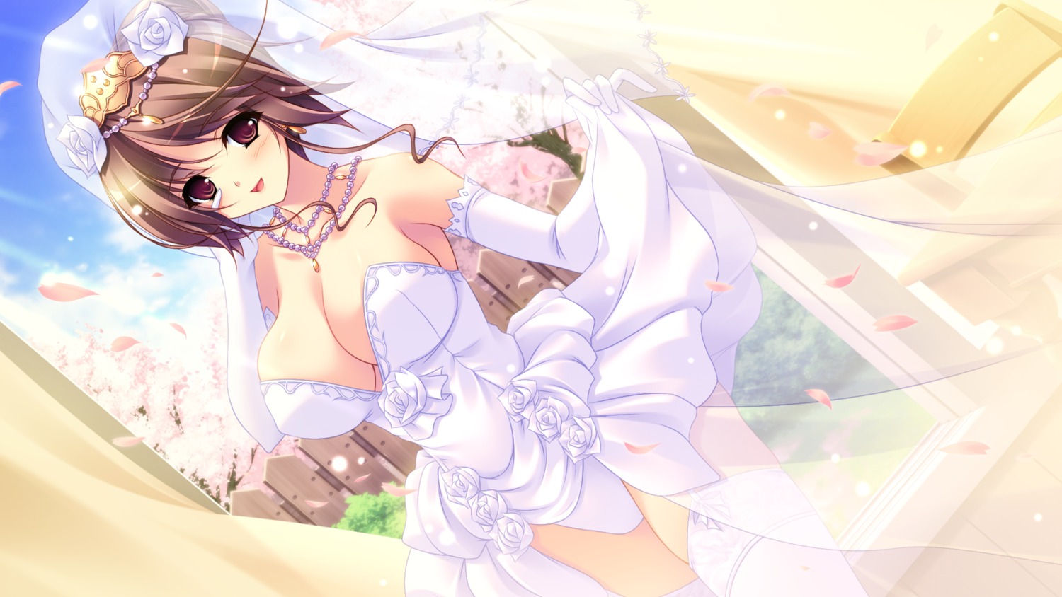 cleavage dress game_cg hinamidori_chouko leotard nakano_sora pochi_to_goshujin-sama skyfish_poco thighhighs wedding_dress