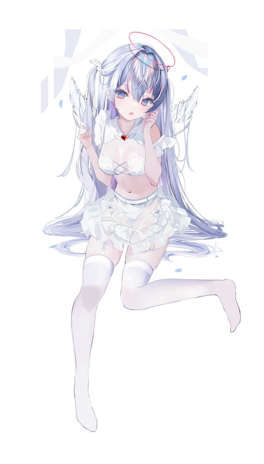 angel bra moemoepiano see_through stockings thighhighs wings