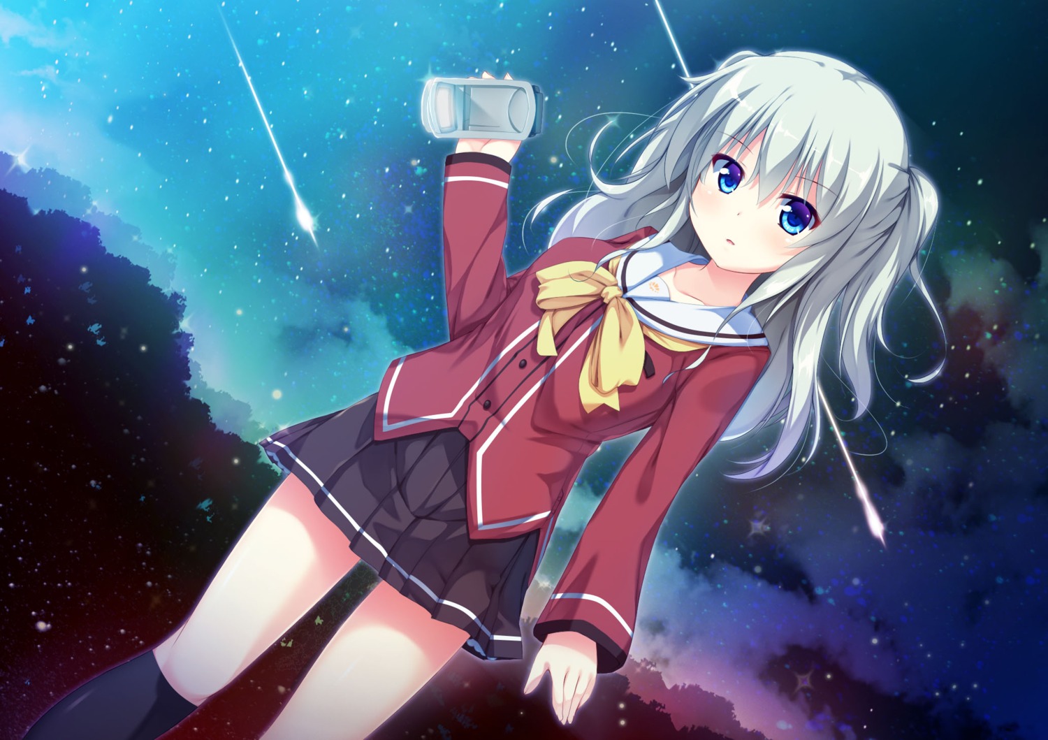 charlotte jpeg_artifacts kusunoki_(escude) seifuku tomori_nao