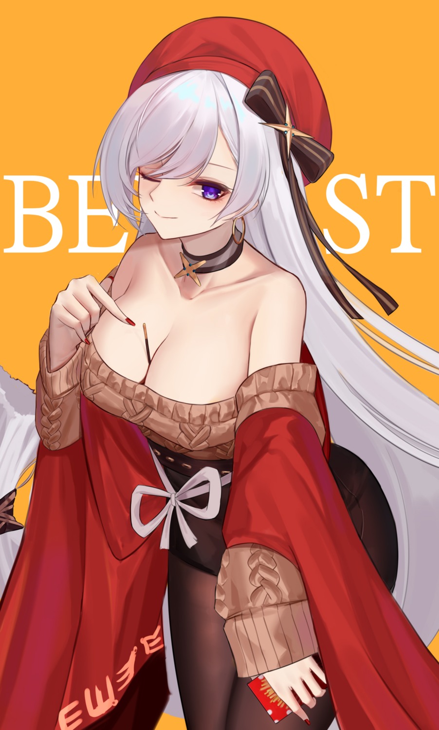 azur_lane belfast_(azur_lane) eternity_(shadeh) no_bra pantyhose sweater