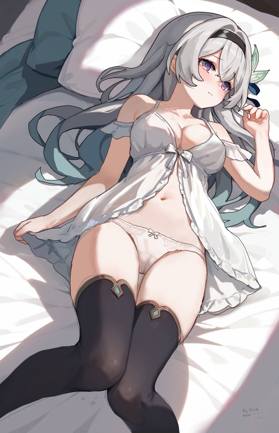 cameltoe firefly honkai:_star_rail kkkula lingerie no_bra pantsu see_through thighhighs