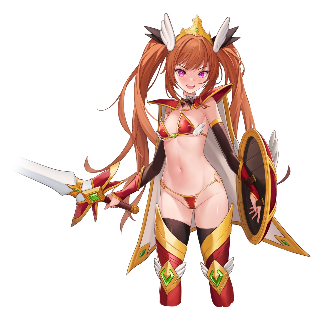 bikini_armor sword tagme thighhighs