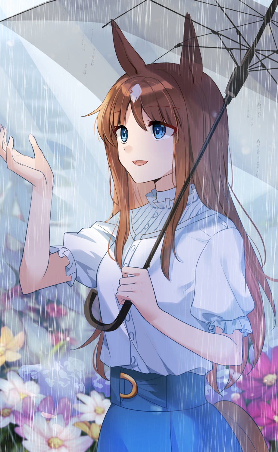 akitsuki_(oenothera) animal_ears grass_wonder_(umamusume) tail uma_musume_pretty_derby umbrella
