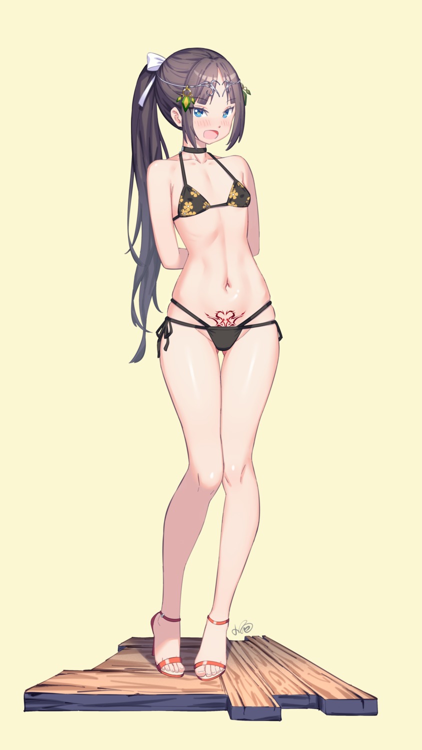 bikini erect_nipples heels konishi_(565112307) swimsuits tattoo