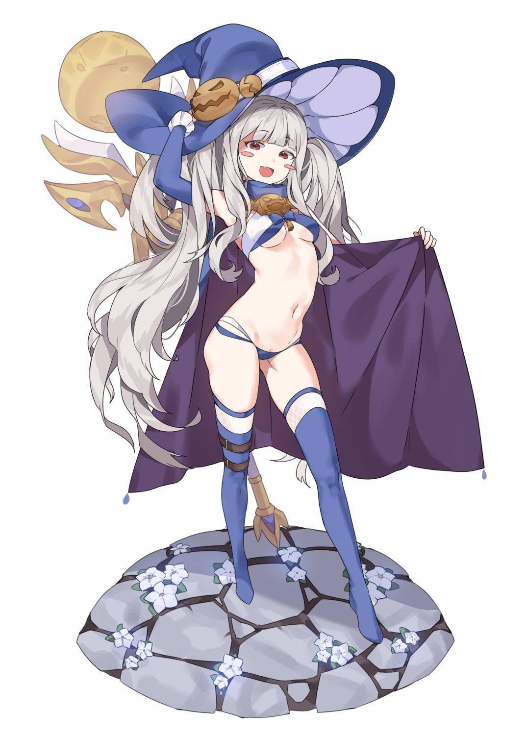 dungeon_fighter garter gogoco no_bra pantsu thighhighs underboob weapon witch