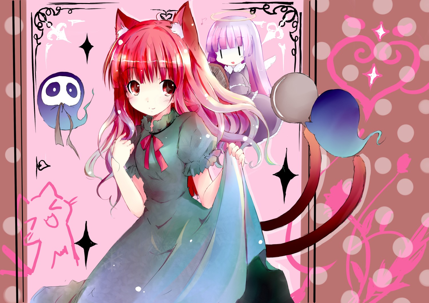 animal_ears kaenbyou_rin nekomimi shichinose tail touhou