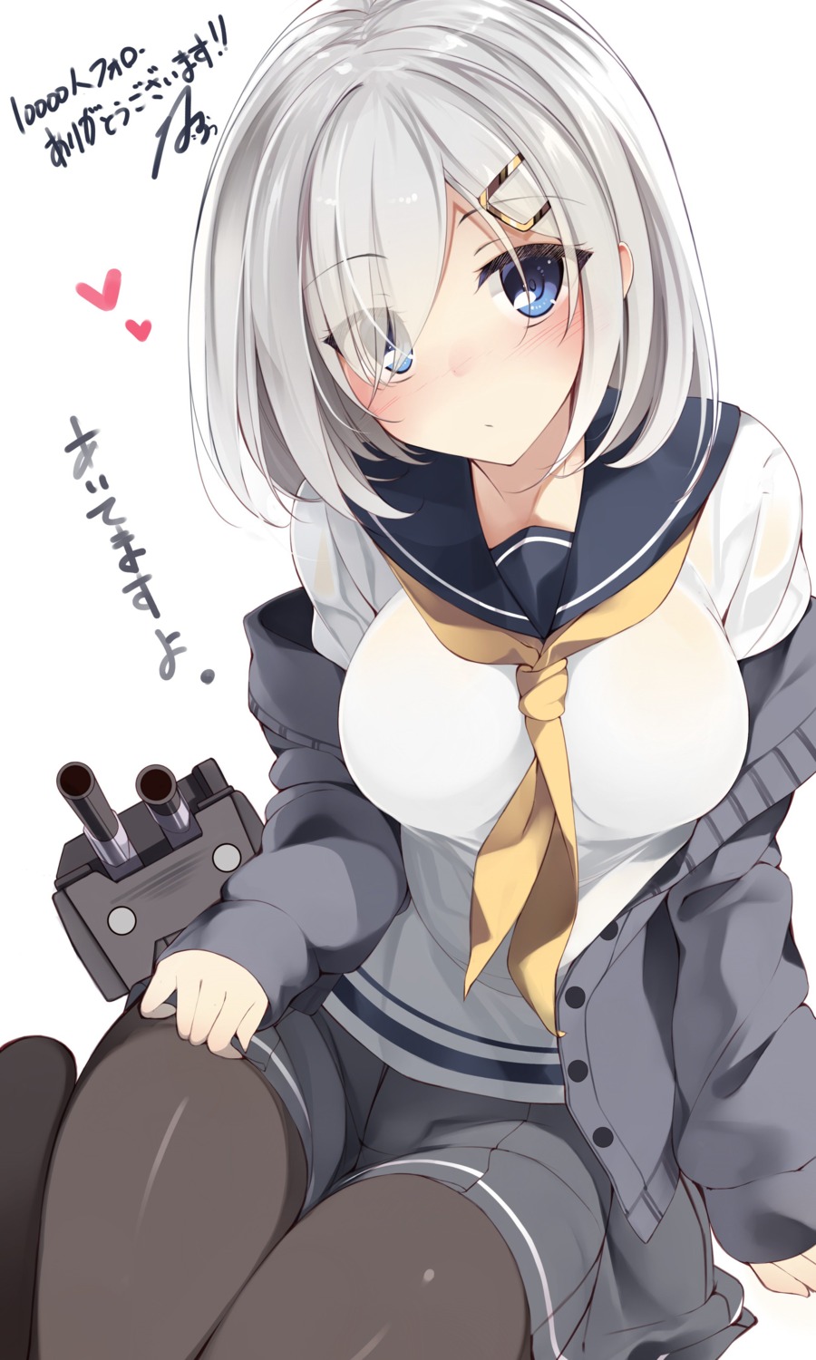 hamakaze_(kancolle) kantai_collection netarou pantyhose seifuku sweater