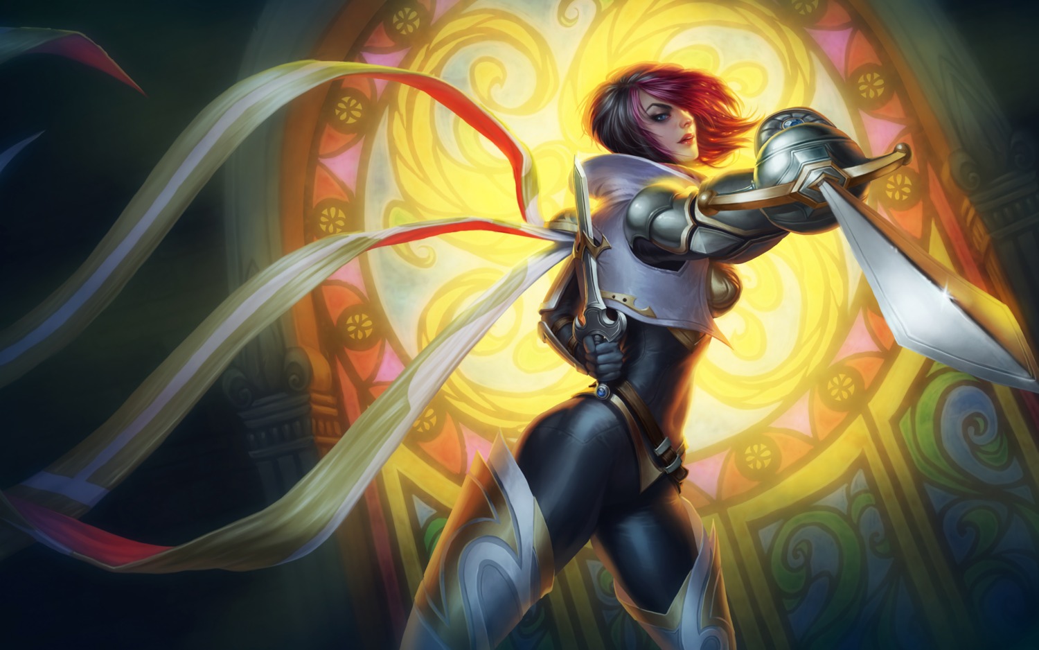 armor bodysuit fiora league_of_legends sword tagme thighhighs
