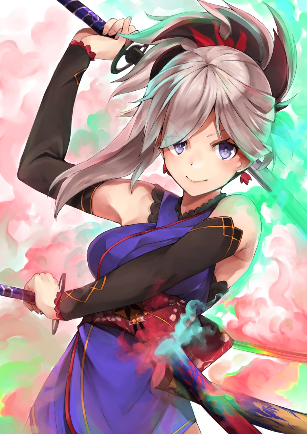 fate/grand_order hachiroku_(hatirokusann86) japanese_clothes miyamoto_musashi_(fate) sword