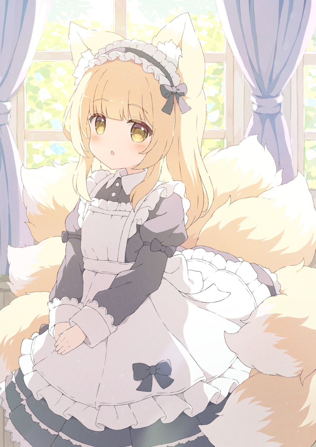 animal_ears kitsune maid tail tyakomes