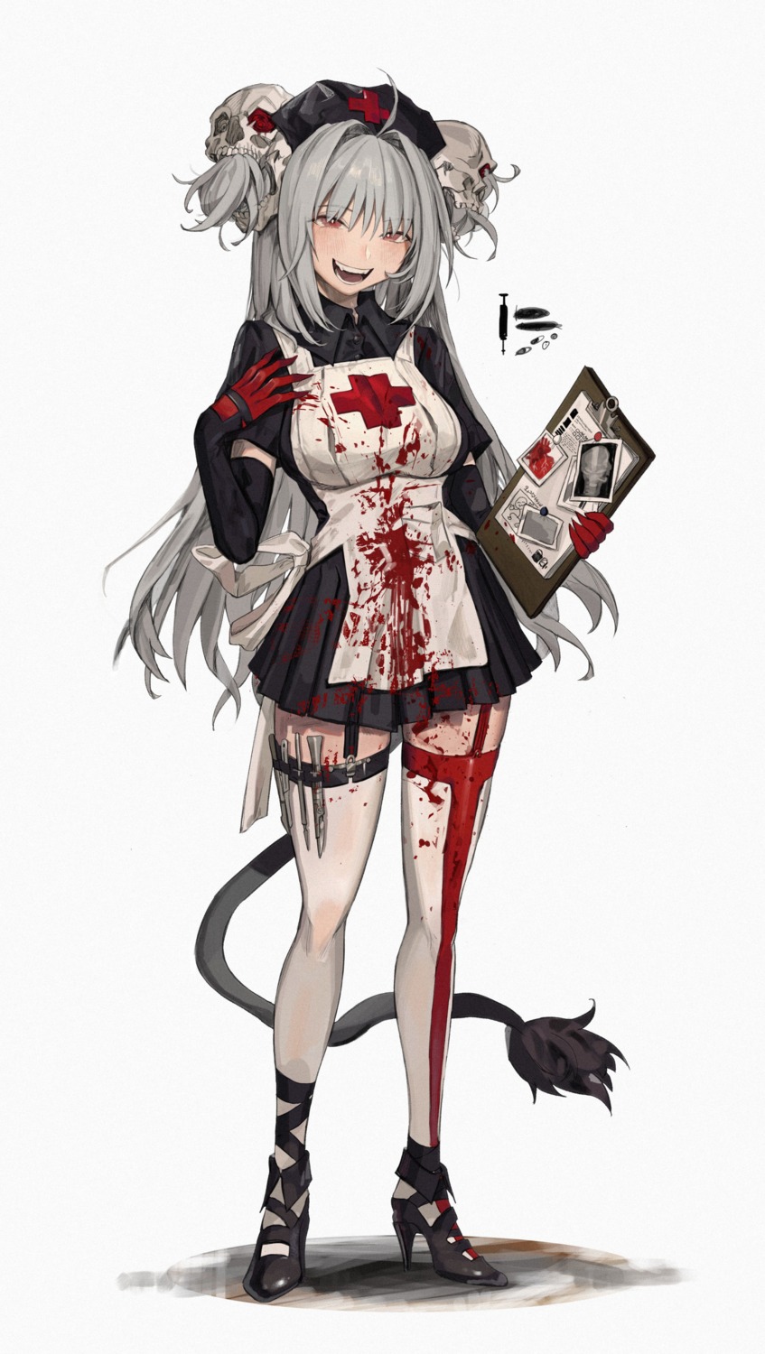 blood freng heels nurse stockings tail thighhighs weapon