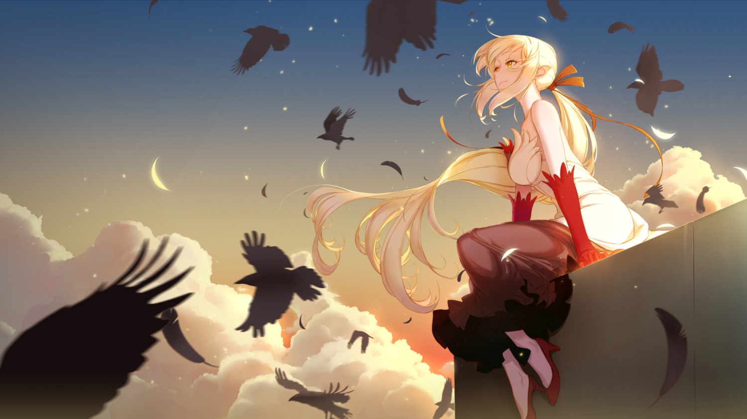 bakemonogatari dress heels monogatari_(series) oshino_shinobu wu