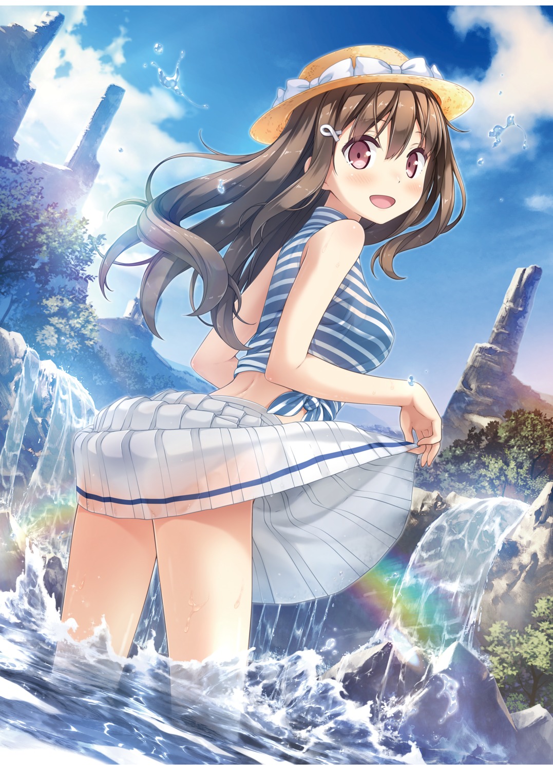 cube digital_version kantoku koi_suru_kanojo_no_bukiyou_na_butai pantsu see_through skirt_lift togawa_mayuu wet wet_clothes