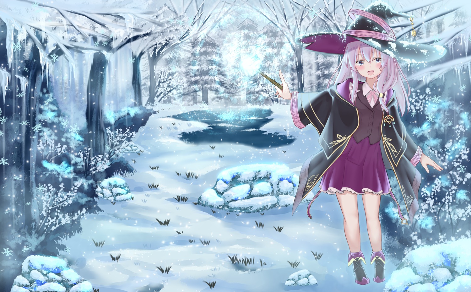 elaina_(majo_no_tabitabi) harada_haruki heels landscape majo_no_tabitabi witch