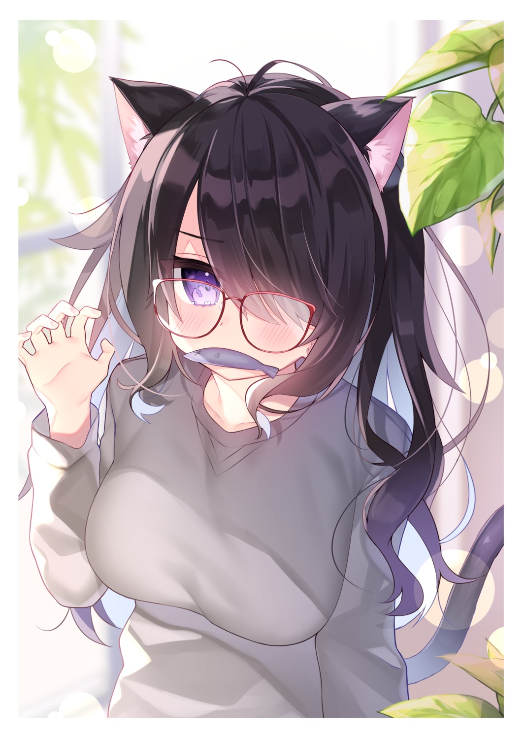 animal_ears chihiro megane nekomimi tail