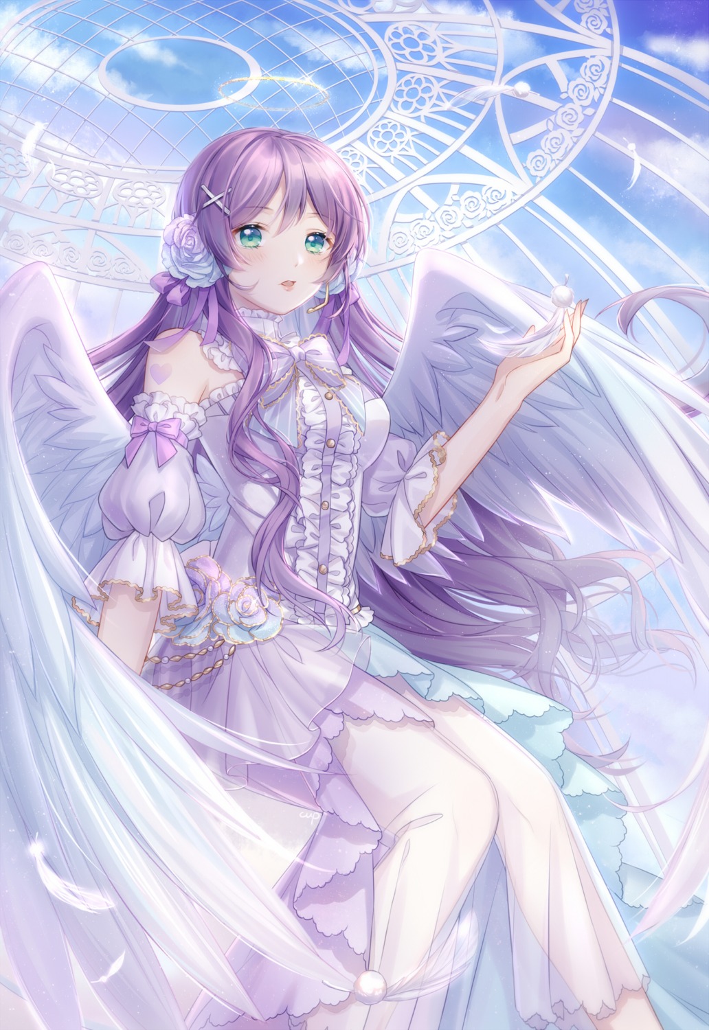 cup_(13636466299) dress love_live! see_through toujou_nozomi wings