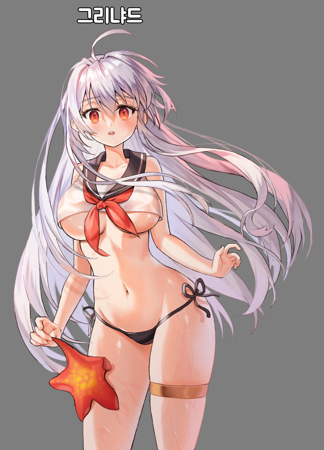 bikini garter hyoin no_bra see_through seifuku swimsuits transparent_png wet