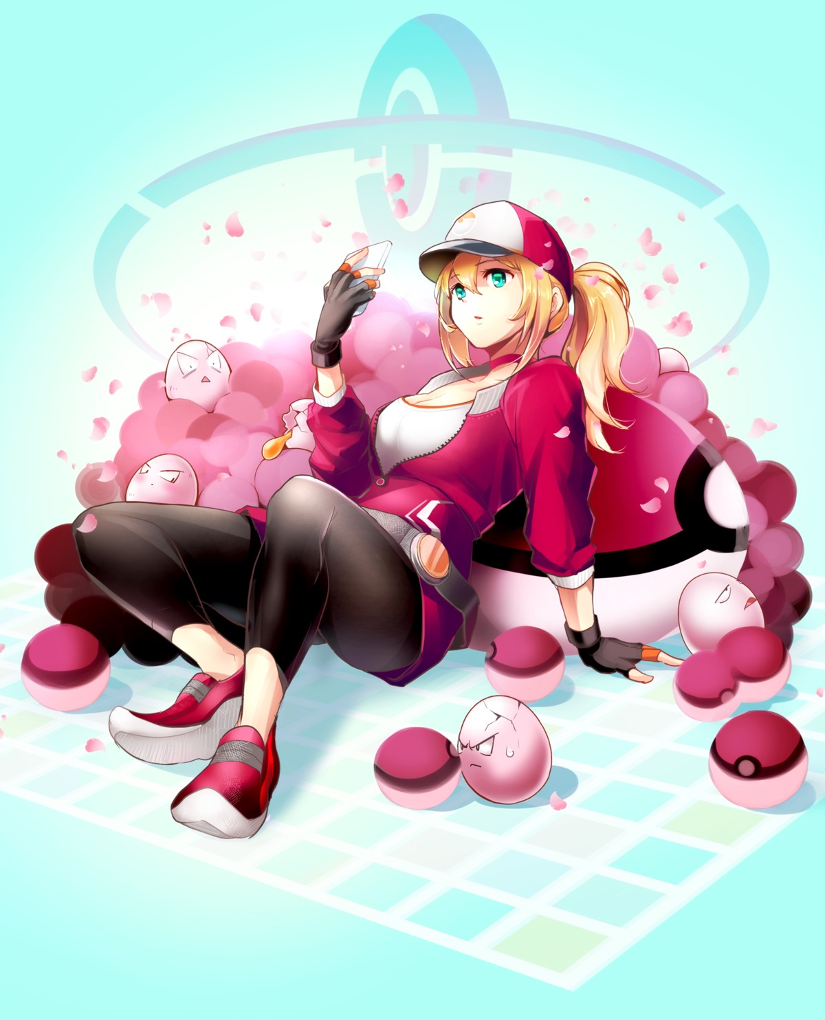 cleavage exeggcute open_shirt oyachun pokemon pokemon_go pokemon_trainer