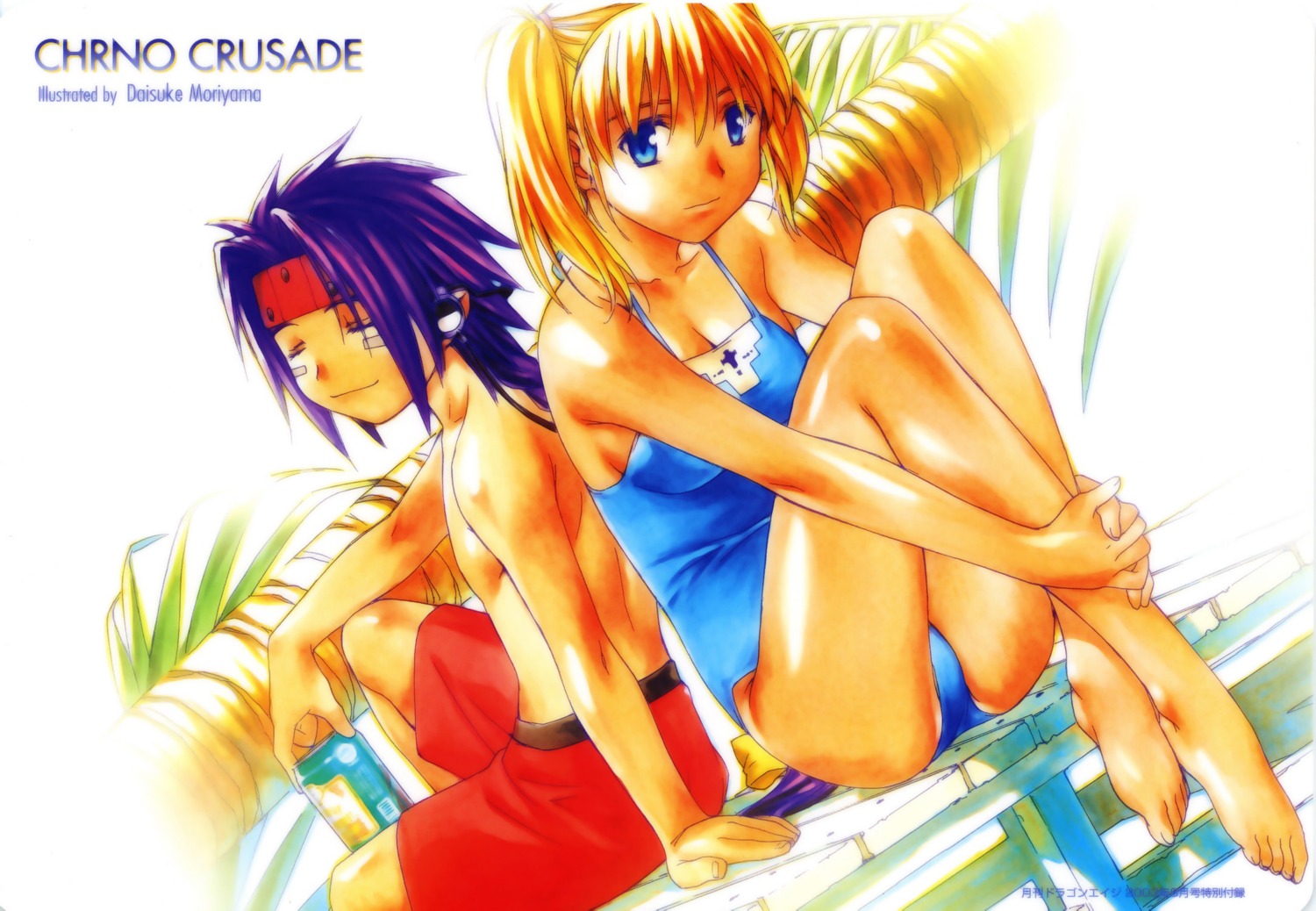 chrno_crusade chrono cleavage devil feet moriyama_daisuke rosette_christopher swimsuits